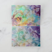 BLAUWE BUTTERFLES IN BLAUWGROEN GROENE GOUDEN KAART (Binnen)