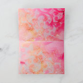 BLAUWE BUTTERFLES IN PINK GREEN GOLD SPARKLES KAART (Binnen)