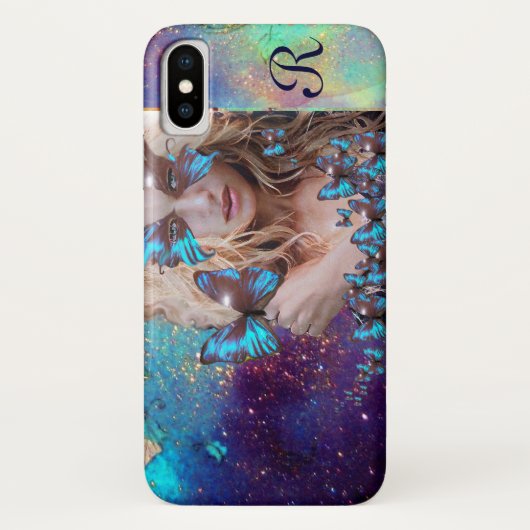 BLAUWE BUTTERFLES MET GROENE GOUDEN Case-Mate iPhone CASE (Achterkant)