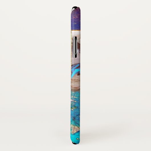 BLAUWE BUTTERFLES MET GROENE GOUDEN Case-Mate iPhone CASE (Achterkant / rechts)