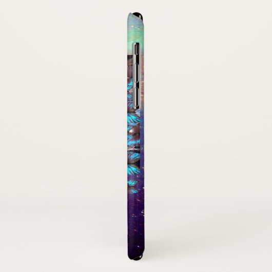 BLAUWE BUTTERFLES MET GROENE GOUDEN Case-Mate iPhone CASE (Achterkant/links)