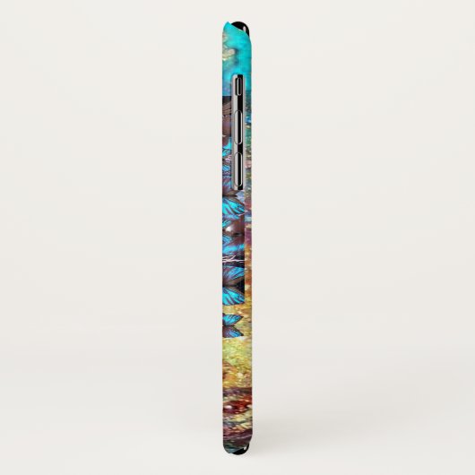 BLAUWE BUTTERFLES MET GROENE GOUDEN Case-Mate iPhone CASE (Achterkant/links)