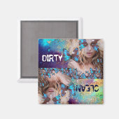 BLAUWE BUTTERFLES MET GROENE GOUDEN MAGNEET (Voorkant / Achterkant)