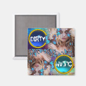 BLAUWE BUTTERFLES MET GROENE GOUDEN MAGNEET (Voorkant / Achterkant)