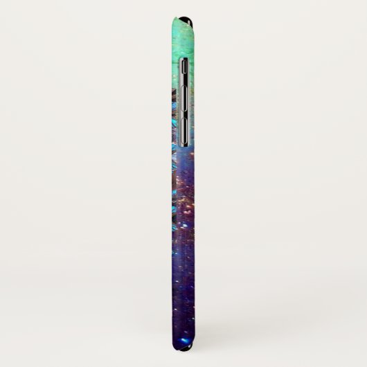 BLAUWE BUTTERFLES MET GROENE GOUDEN MONOGRAM Case-Mate iPhone CASE (Achterkant/links)