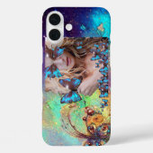 BLAUWE BUTTERFLES MET GROENE GOUDEN MONOGRAM Case-Mate iPhone CASE (Achterkant)