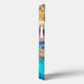 BLAUWE BUTTERFLES MET GROENE GOUDEN MONOGRAM Case-Mate iPhone CASE (Achterkant / Rechts)