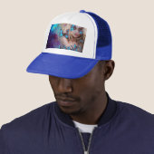 BLAUWE BUTTERFLES MET GROENE GOUDEN TRUCKER PET (In situ)