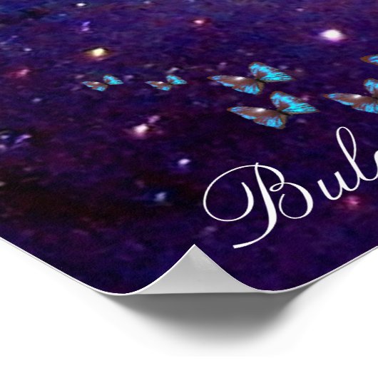 BLAUWE BUTTERFLES POSTER (Hoek)