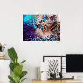 BLAUWE BUTTERFLES POSTER (Thuiskantoor)