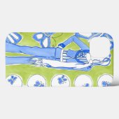 Blauwe Butterflies omringend glamoureus meisje Case-Mate iPhone Case (Achterkant (horizontaal))