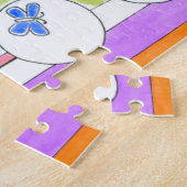 Blauwe Butterflies omringend glamoureus meisje Legpuzzel (Zijkant)