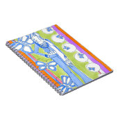 Blauwe Butterflies omringend glamoureus meisje Notitieboek (Rechterzijde)