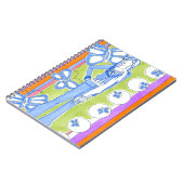 Blauwe Butterflies omringend glamoureus meisje Notitieboek (Linkerzijde)