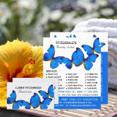 Blauwe Butterflies, schoonheidsspecialist, Beauty Visitekaartje