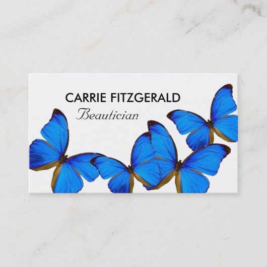 Blauwe Butterflies, schoonheidsspecialist, Beauty Visitekaartje (Voorkant)