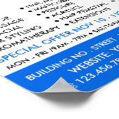 Blauwe Butterflies, schoonheidsspecialist, schoonh Poster (Hoek)