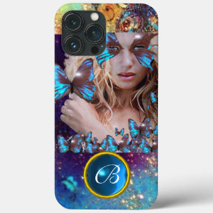 BLAUWE BUTTERFLY LADY, BLAUWGROEN GOLD SPARKLE GEM Case-Mate iPhone CASE