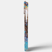 BLAUWE BUTTERFLY LADY, BLAUWGROEN GOLD SPARKLE GEM Case-Mate iPhone CASE (Achterkant / Links)