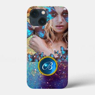 BLAUWE BUTTERFLY LADY, BLAUWGROEN GOLD SPARKLE GEM Case-Mate iPhone CASE