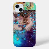 BLAUWE BUTTERFLY LADY, BLAUWGROEN GOLD SPARKLES MO Case-Mate iPhone CASE (Achterkant)
