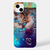 BLAUWE BUTTERFLY LADY, BLAUWGROEN GOLD SPARKLES MO Case-Mate iPhone CASE (Achterkant)
