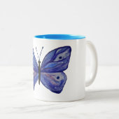 Blauwe Butterfly Waterverf 325 ml Two-Tone Mok (Voorkant rechts)