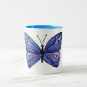 Blauwe Butterfly Waterverf 325 ml Two-Tone Mok (Center)