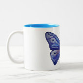 Blauwe Butterfly Waterverf 325 ml Two-Tone Mok (Links)