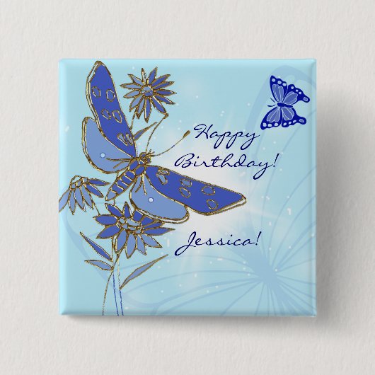 Blauwe Button (Voorkant)