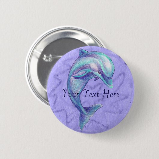 Blauwe Button dolfijn (Voorkant /achterkant)