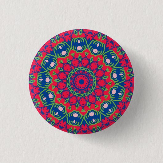 Blauwe Button met cirkelvormig ontwerp (Voorkant)