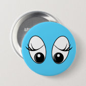 Blauwe Button met speelse schimmelaar - Uw kleuren (Voorkant /achterkant)