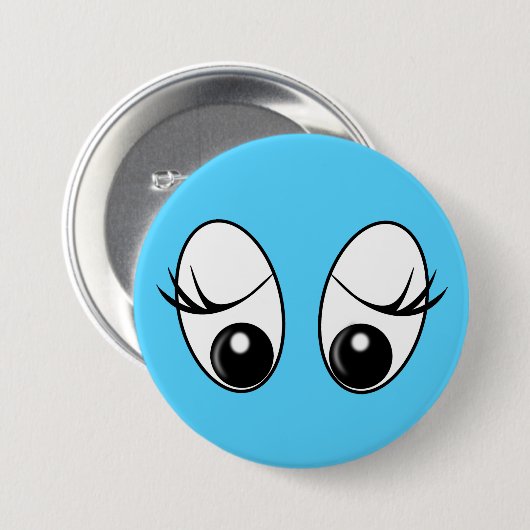 Blauwe Button met speelse schimmelaar - Uw kleuren (Voorkant /achterkant)