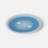 Blauwe Button naaigarij en ambachtelijke partij Papieren Bordje (Gekanteld)