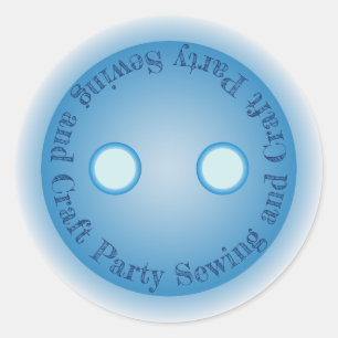 Blauwe Button naaigarij en ambachtelijke partij Ronde Sticker