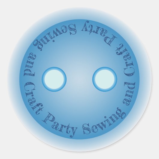 Blauwe Button naaigarij en ambachtelijke partij Ronde Sticker (Voorkant)