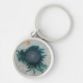 Blauwe Button Sleutelhanger (Voorkant)