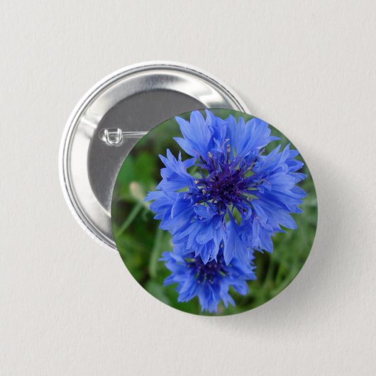 Blauwe Button van Cornflower (Voorkant /achterkant)