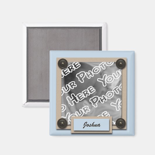 Blauwe Buttonnen & beugels magneet (Voorkant / Achterkant)