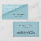 Blauwe Buttonnen Bra/Salon visitekaartje (Voorkant / Achterkant)