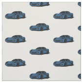 Blauwe C6 Corvette Hand getrokken schets stof (Swatch)