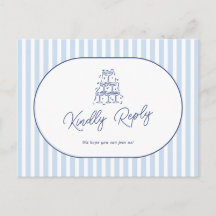 Blauwe Cabana Streep Huwelijkslied Verzoek RSVP