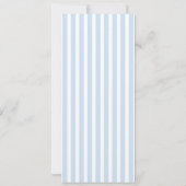 Blauwe Cabana Streep Lange Trouwmenu Kaart (Achterkant)