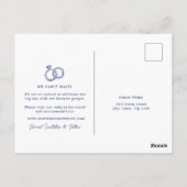 Blauwe Cabana Streep Minimalistische Bewaar de Dat Briefkaart (Achterkant)
