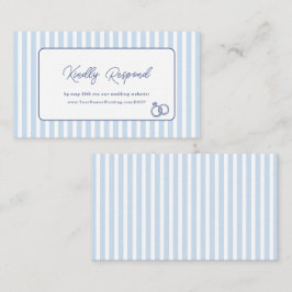 Blauwe Cabana Streep Minimalistische Trouwwebsite  Informatiekaartje