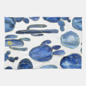 Blauwe Cactus Art Desert Chic Goud INITIAAL Plezie Theedoek (Horizontaal)