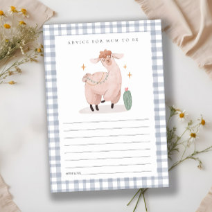 Blauwe cactus Boho Llama advies voor mum Baby show Informatiekaartje