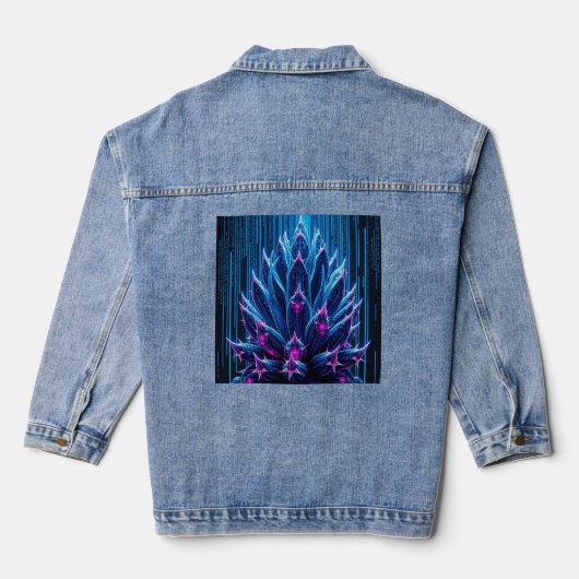 Blauwe cactus denim jacket (Achterkant)