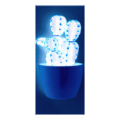 Blauwe cactus reclamekaart (Voorkant)